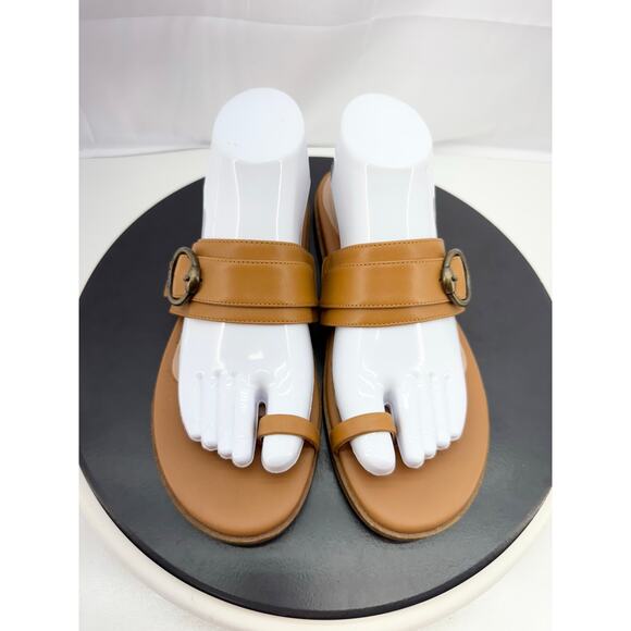 COLE HAAN Abbie Womens Size 8B Slide Slip On Sandals Tan Toe Ring Boho Shoes - Picture 4 of 12